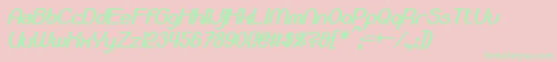Bloomingworth Bold Italic Font – Green Fonts on Pink Background