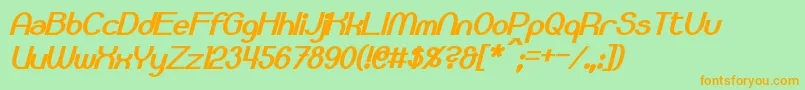 Bloomingworth Bold Italic Font – Orange Fonts on Green Background