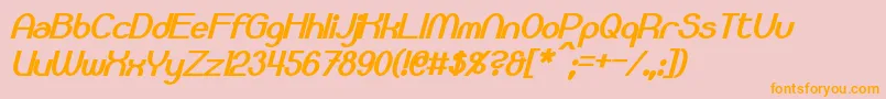 Bloomingworth Bold Italic Font – Orange Fonts on Pink Background