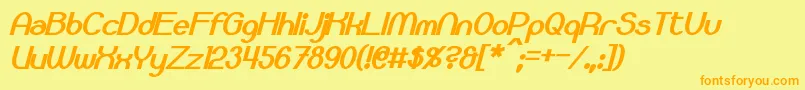 Bloomingworth Bold Italic Font – Orange Fonts on Yellow Background