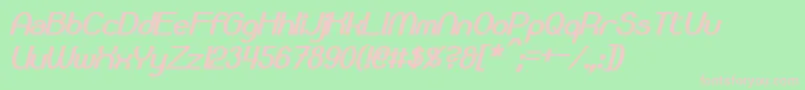 Bloomingworth Bold Italic Font – Pink Fonts on Green Background