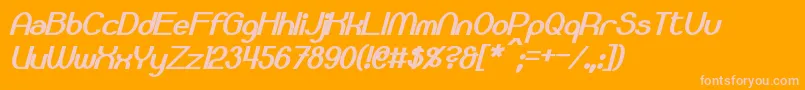Bloomingworth Bold Italic Font – Pink Fonts on Orange Background