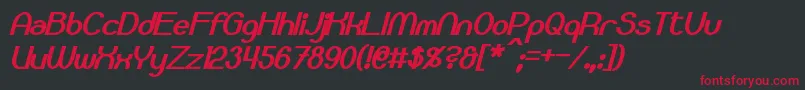 Bloomingworth Bold Italic-fontti – punaiset fontit mustalla taustalla