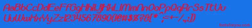 Bloomingworth Bold Italic Font – Red Fonts on Blue Background