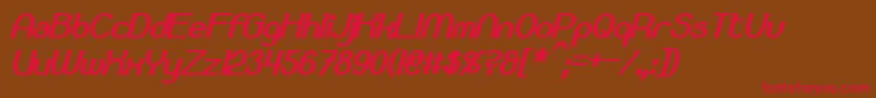 Bloomingworth Bold Italic Font – Red Fonts on Brown Background