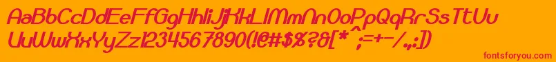 Bloomingworth Bold Italic Font – Red Fonts on Orange Background