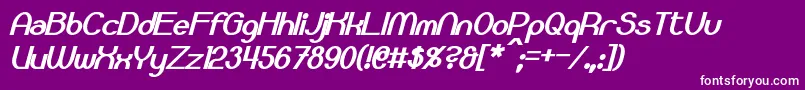 Bloomingworth Bold Italic Font – White Fonts on Purple Background
