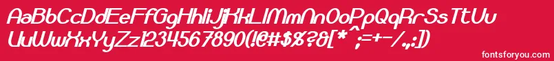 Czcionka Bloomingworth Bold Italic – białe czcionki na czerwonym tle