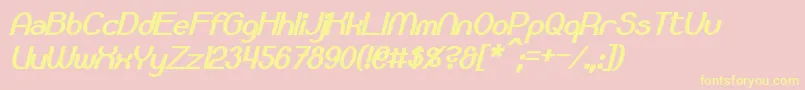 Bloomingworth Bold Italic Font – Yellow Fonts on Pink Background