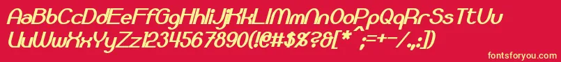 Bloomingworth Bold Italic Font – Yellow Fonts on Red Background