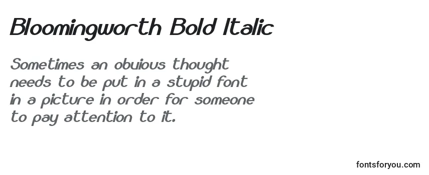 Bloomingworth Bold Italic Font