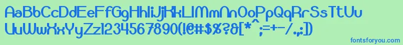 フォントBloomingworth Bold – 青い文字は緑の背景です。