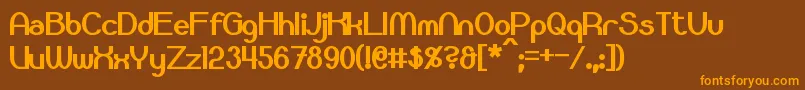 Bloomingworth Bold-Schriftart – Orangefarbene Schriften auf braunem Hintergrund