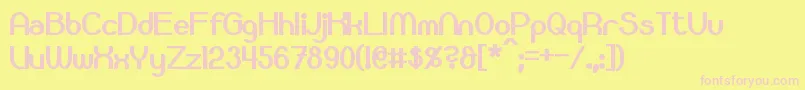 Bloomingworth Bold-fontti – vaaleanpunaiset fontit keltaisella taustalla