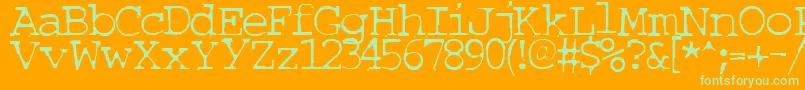 Couriertxt-Schriftart – Grüne Schriften auf orangefarbenem Hintergrund