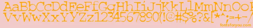 Couriertxt-Schriftart – Orangefarbene Schriften auf rosa Hintergrund