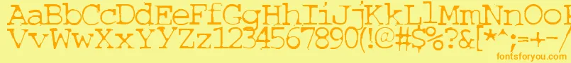 Couriertxt-Schriftart – Orangefarbene Schriften auf gelbem Hintergrund