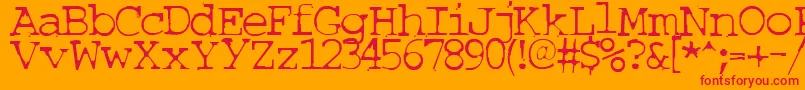 Couriertxt-Schriftart – Rote Schriften auf orangefarbenem Hintergrund