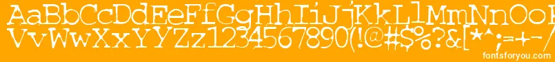 Couriertxt-Schriftart – Weiße Schriften auf orangefarbenem Hintergrund