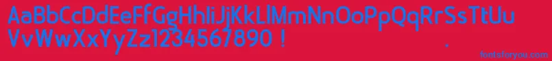 Fonte Bloomsburg DEMO – fontes azuis em um fundo vermelho