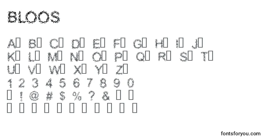 Schriftart BLOOS    (121663) – Alphabet, Zahlen, spezielle Symbole