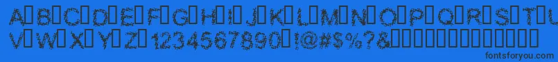 フォントBLOOS    – 黒い文字の青い背景