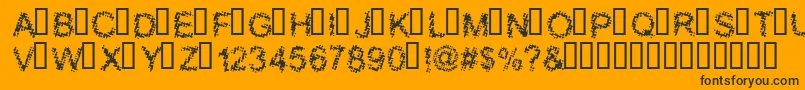 BLOOS   -Schriftart – Schwarze Schriften auf orangefarbenem Hintergrund