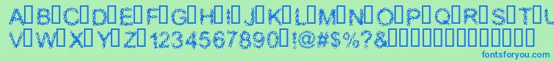 BLOOS    Font – Blue Fonts on Green Background
