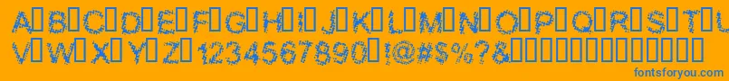 フォントBLOOS    – オレンジの背景に青い文字
