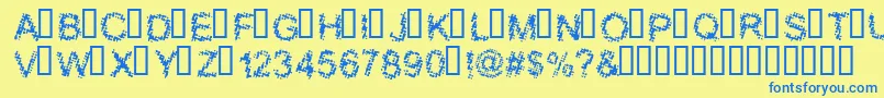 BLOOS    Font – Blue Fonts on Yellow Background