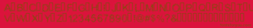 BLOOS   -fontti – ruskeat fontit punaisella taustalla