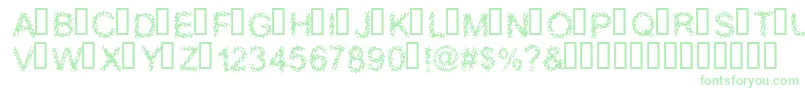 Fonte BLOOS    – fontes verdes em um fundo branco