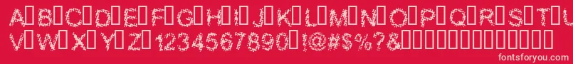Шрифт BLOOS    – розовые шрифты на красном фоне
