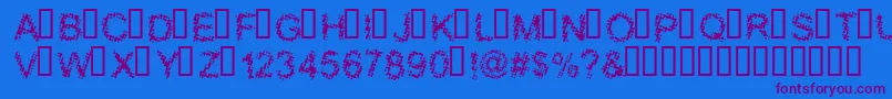 Шрифт BLOOS    – фиолетовые шрифты на синем фоне