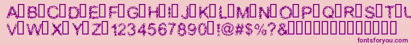 BLOOS   -fontti – violetit fontit vaaleanpunaisella taustalla