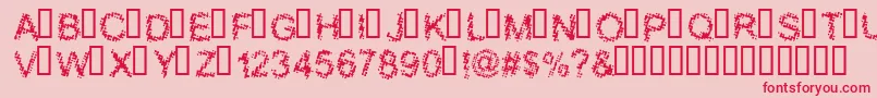 BLOOS   -Schriftart – Rote Schriften auf rosa Hintergrund