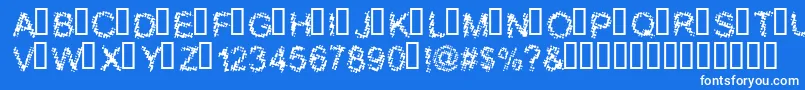 BLOOS   -fontti – valkoiset fontit sinisellä taustalla