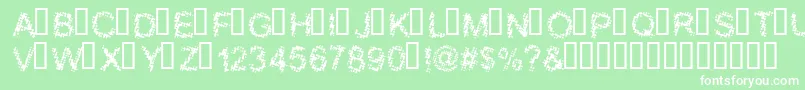 BLOOS   -fontti – valkoiset fontit vihreällä taustalla