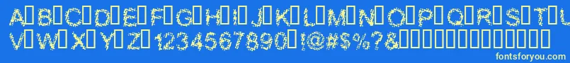 フォントBLOOS    – 黄色の文字、青い背景
