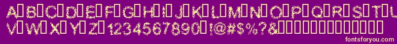 Шрифт BLOOS    – жёлтые шрифты на фиолетовом фоне