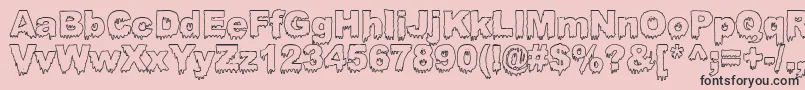 BLOOSG  -Schriftart – Schwarze Schriften auf rosa Hintergrund