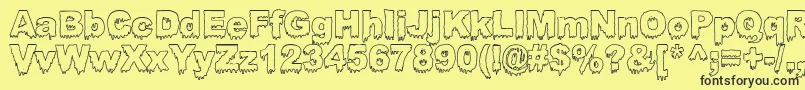 BLOOSG   Font – Black Fonts on Yellow Background