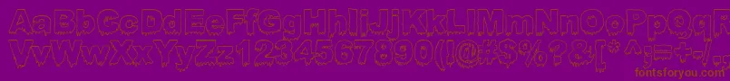 BLOOSG  -Schriftart – Braune Schriften auf violettem Hintergrund