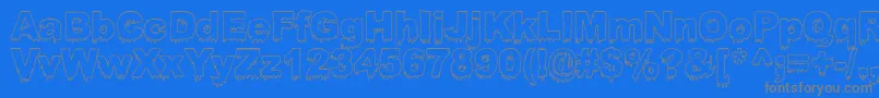 フォントBLOOSG   – 青い背景に灰色の文字