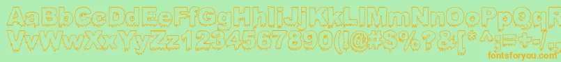 BLOOSG   Font – Orange Fonts on Green Background