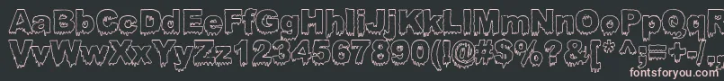 BLOOSG  -fontti – vaaleanpunaiset fontit mustalla taustalla