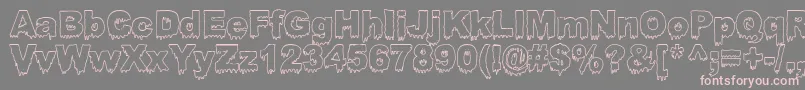 BLOOSG  -fontti – vaaleanpunaiset fontit harmaalla taustalla