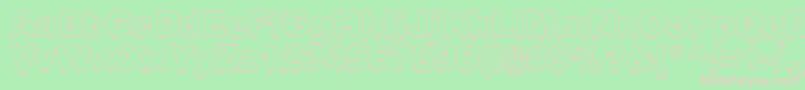 BLOOSG  -fontti – vaaleanpunaiset fontit vihreällä taustalla