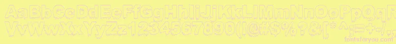 BLOOSG   Font – Pink Fonts on Yellow Background