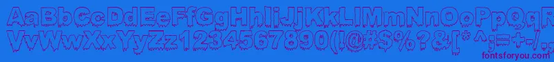 BLOOSG   Font – Purple Fonts on Blue Background